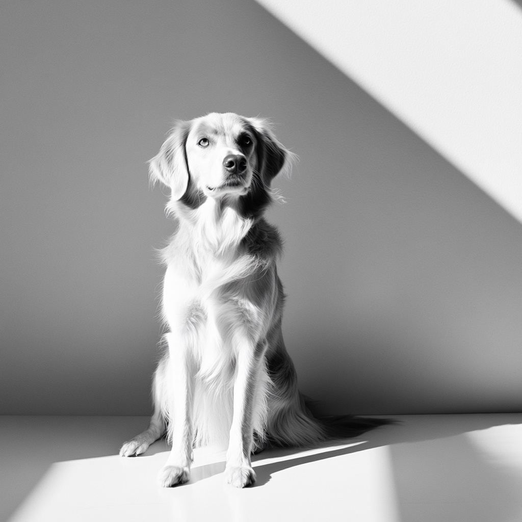 fxxu._A_minimalist_black_and_white_photograph_of_a_Nova_Scoti_bee1d5a6-e2c5-4c45-953a-4f46adee5018_3 Nova Scotia Duck Tolling Retriever Schwarz Weiss